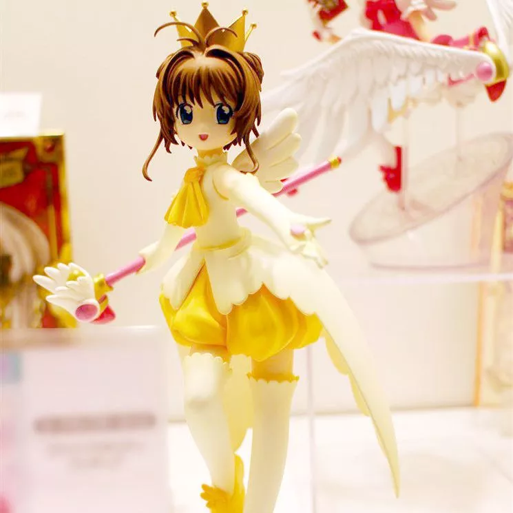 action figure anime sakura card captor sakura kinomoto 17cm Brinco Anime Sailor Moon Sakura Card Captor japonês anime cor de ouro coração com vermelho azul cristal marinheiro lua varinha mágica forma chave brincos para meninas crianças presentes