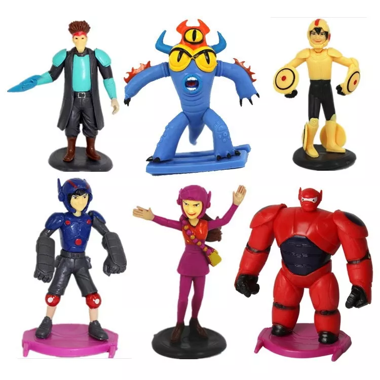 action figure big hero 6 6 pcs set grande heroi baymax toy action figure Chinelos quentes feminino adorável panda dos desenhos animados piso em casa macio listra chinelos primavera inverno sapatos femininos