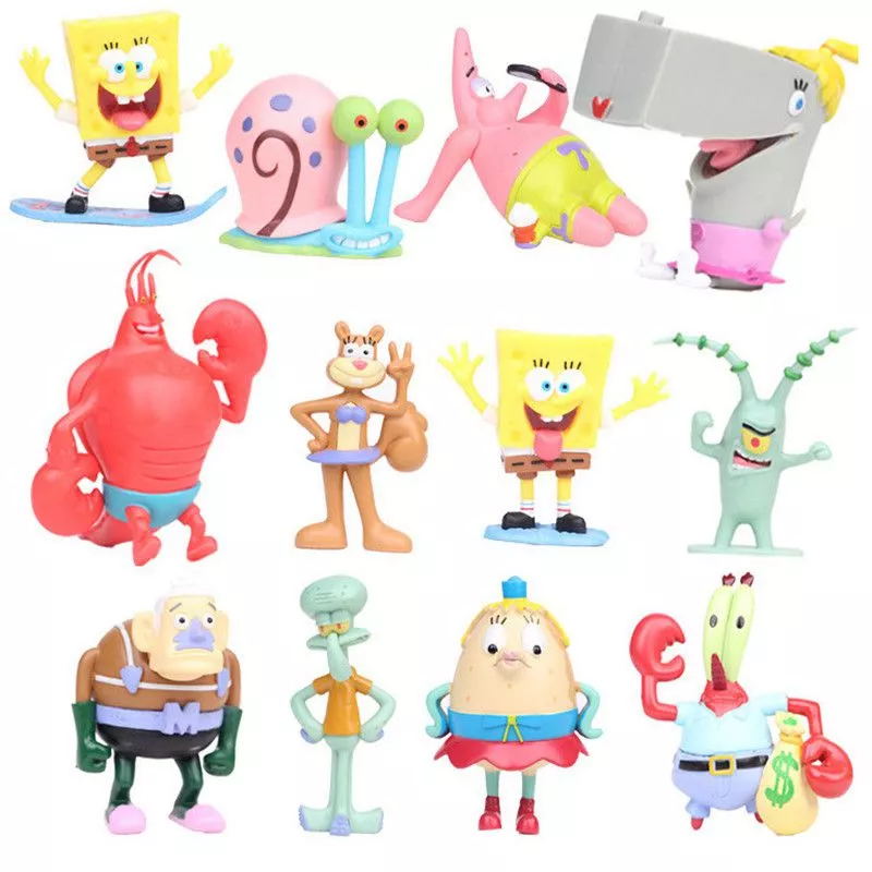 Action Figure Bob Esponja 12 Peças Personagens