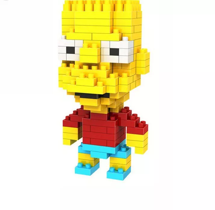 Action Figure Building Blocks Os Simpsons Bart 200 peças