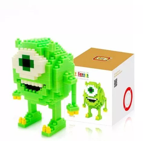 action figure building blocks pixar monstros s.a mike wazowski 8cm Pantufa Chinelo Adulto Universidade Monstros Mike Wazowski #2