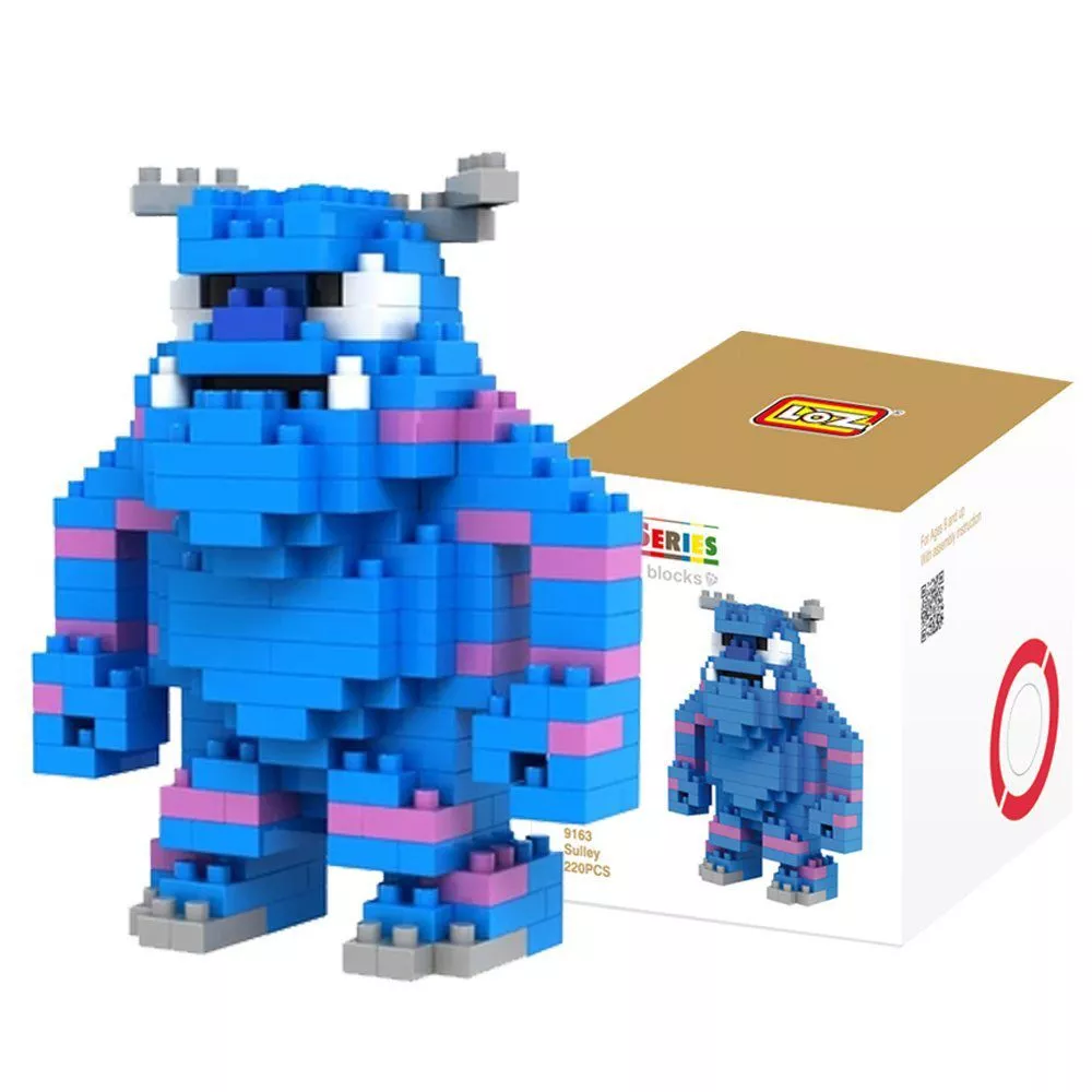 action figure building blocks pixar monstros s.a sulley 8cm Pantufa Chinelo Adulto Universidade Monstros Mike Wazowski #2