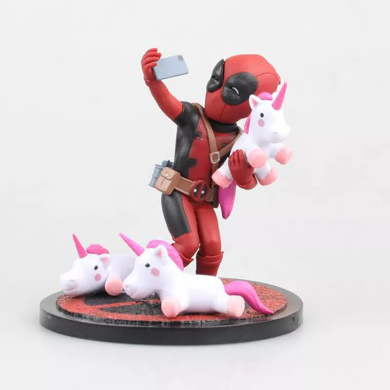 action figure deadpool unicornio selfie marvel 10cm x man bonito vinyle figura modelo Halloween decoração unicórnio esqueleto osso adereços festa bonito ossos ornamentos halloween mas horror adereços (bege)