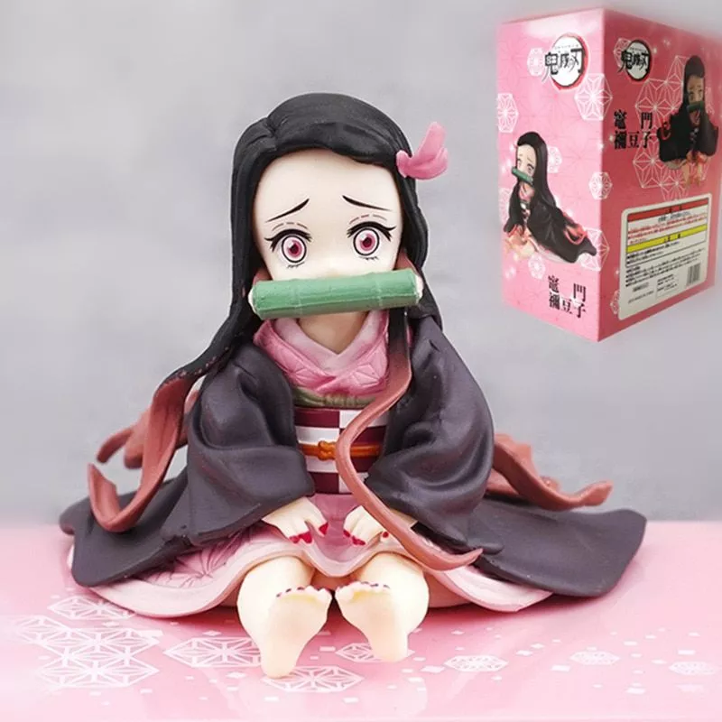 action figure demon slayer anime figura kimetsu no yaiba kamado nezuko sentado Rack de Carrinho de Exposição Acrílico transparente Telefone Mount Holder Mini Portátil Suporte para Exibição de Telefone Celular