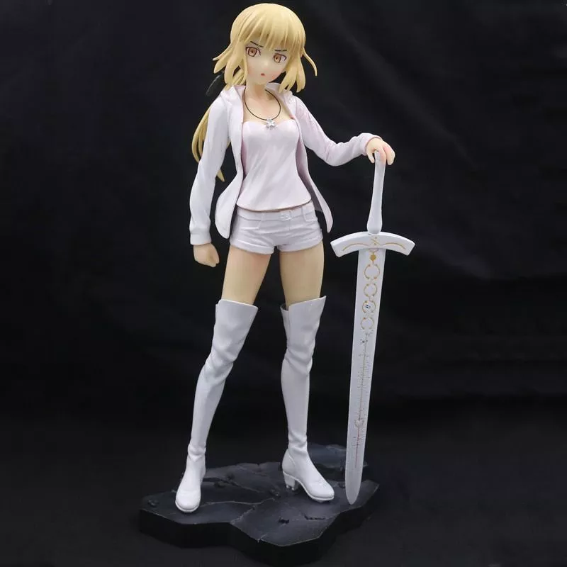 action figure fate stay night grand order saber the holy grail war branco anime 24cm Action Figure Fate/stay night saber altere lingerie ver. Figura de ação pvc brinquedos sabre alter lingerie anime sexy menina figura modelo boneca brinquedo 24cm