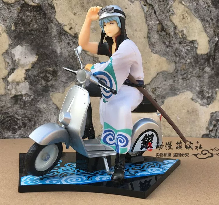 action figure gintama 15cm japanese anime figure sakata gintoki motorcycle action Colar Tik Tok logo símbolo app Moda titânio aço nota colar pingente de aço inoxidável hip-hop hipster acessórios venda quente