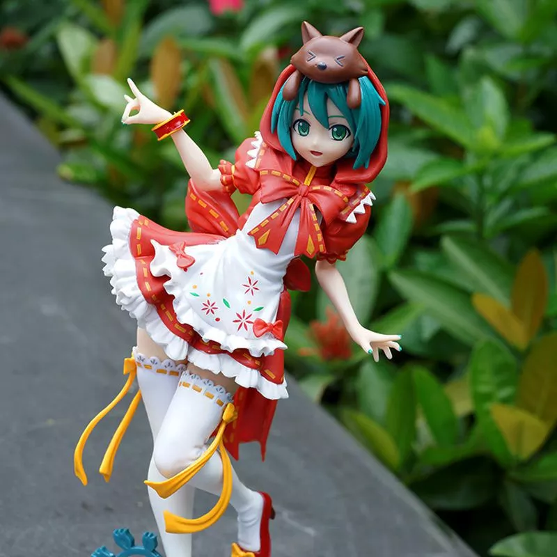 action figure hatsune miku capa vermelha 23cm Garrafa de plástico para estudantes, garrafa esportiva pequena e resistente à quebra de 500ml, copo de plástico para esportes, fitness, bonita, vermelha garrafa de água