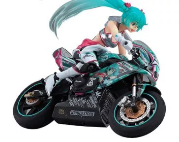 Action Figure Hatsune Miku Corrida com Motocicleta 19cm