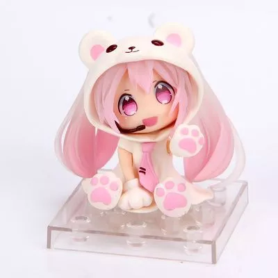 action figure hatsune miku urso rosa ver. 6cm Action Figure hatsune miku Boneco colecionável do anime brinquedo de pvc do prêmio de macarrão