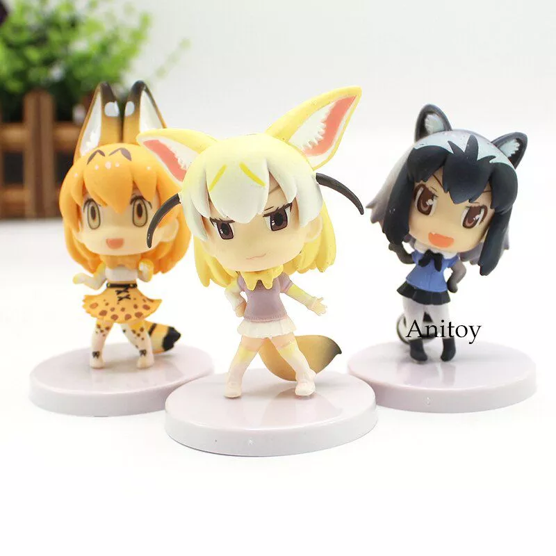 action figure kemono friends figura fennec servo comum guaxinim boneca figura de Action Figure Kemono Friends figura fennec servo comum guaxinim boneca figura de ação brinquedo 6.5-7.5cm 3pce/conjunto kt4496