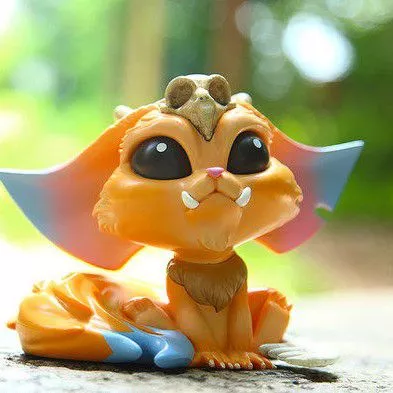 action figure league of legends lol gnar 11cm Carteira LoL League of Legends Game Fogão 3D logotipo Laranja lareira de pedra homem carteira de couro três vezes carteira saco de cartão de crédito tamanho 9cm * 2cm * 11cm