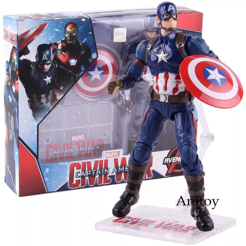 action figure marvel figuras de acao capitao america 3 guerra civil brinquedos 10 anos atrás, Capitão América 1 era lançado nos cinemas.