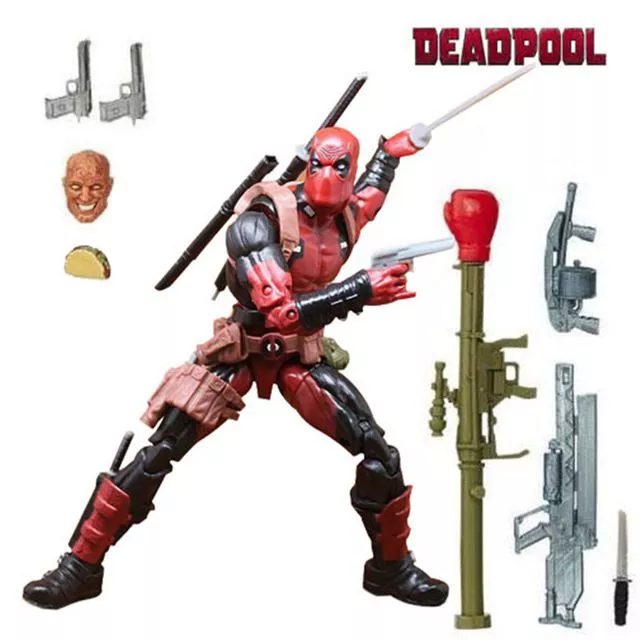 action figure marvel x men deadpool pecas 20cm 456 Action Figure Deadpool Marvel X-Men Vermelho 11cm