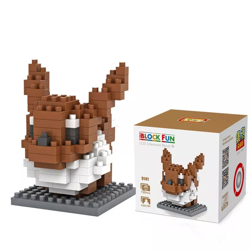 Action Figure Nano Diamond Blocks Anime Pokemon Eevee 8cm