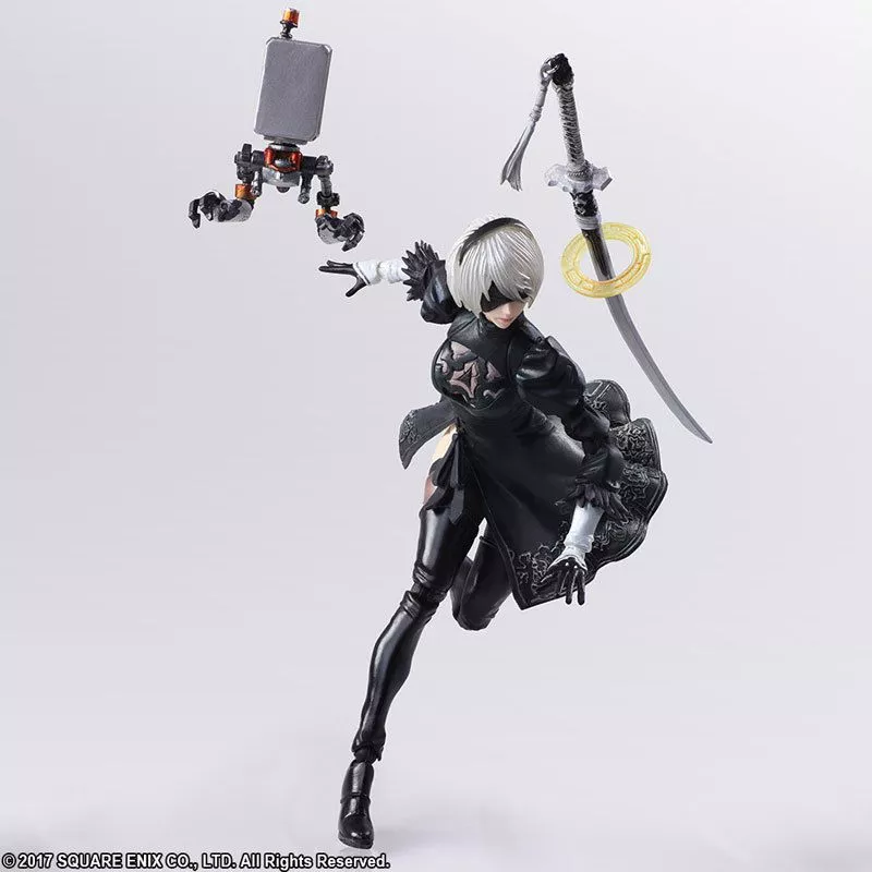 action figure nier automata yorha no. 2 type b 2b fighting 14cm 1 Action Figure NieR Automata YoRHa No. 2 Type B 2B Fighting 14cm