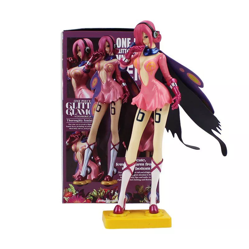 Action Figure One Piece Reiju Vinsmoke Glitter Glamours Pink Anime 25cm