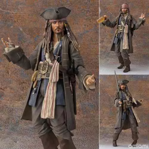 Action Figure Piratas do Caribe Capitão Jack Sparrow 15cm
