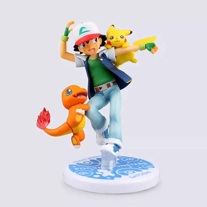 action figure pokemon ash ketchum charmander figura puzzle empilhado Action Figure Pokemon ash ketchum charmander figura puzzle empilhado brinquedo decoração de mesa