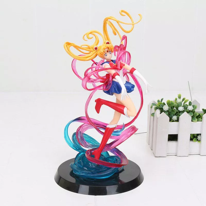 Action Figure Sailor Moon Tsukino Usagi Petit Chara Pretty Guardian Power Anime 25cm
