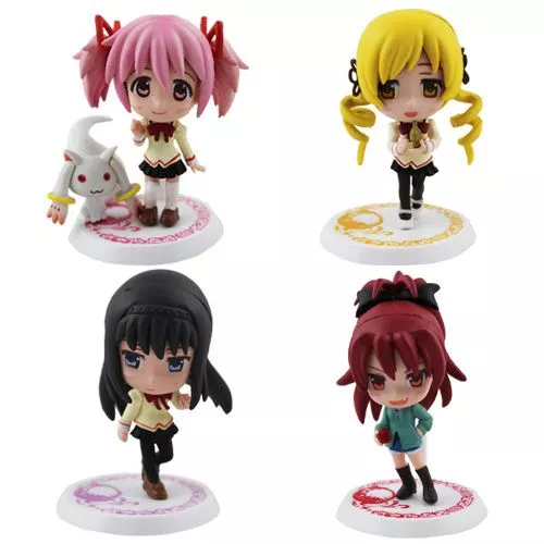Action Figure Set 4 Peças Anime Madoka Magica Kaname Mami Tomoe 6cm