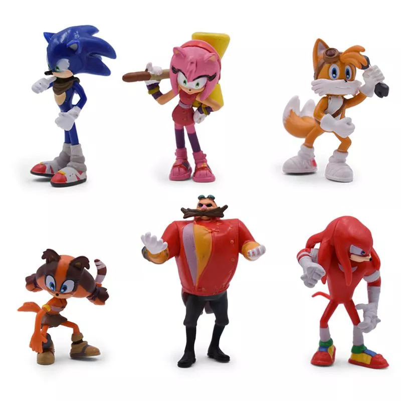 action figure sonic 6 pecas set boneca anime figura brinquedos 4st geracao boom Divulgado novo pôster para Knuckles, série spin-off de Sonic.