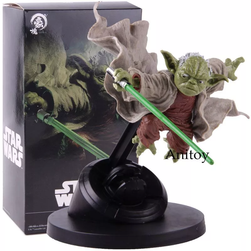 action figure star wars mestre yoda jedi cavaleiro luta versao pvc mestre figura de Colar Star wars 9 medalha de luke skywalker colares han solo chewbacca medalha corda pingente de corrente colar para homem lembrança jóias