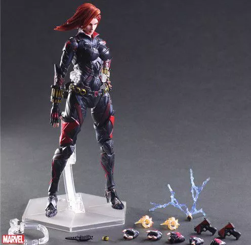 action figure viuva negra black widow 27cm Camiseta Marvel Cosplay Uniforme Pantera Negra