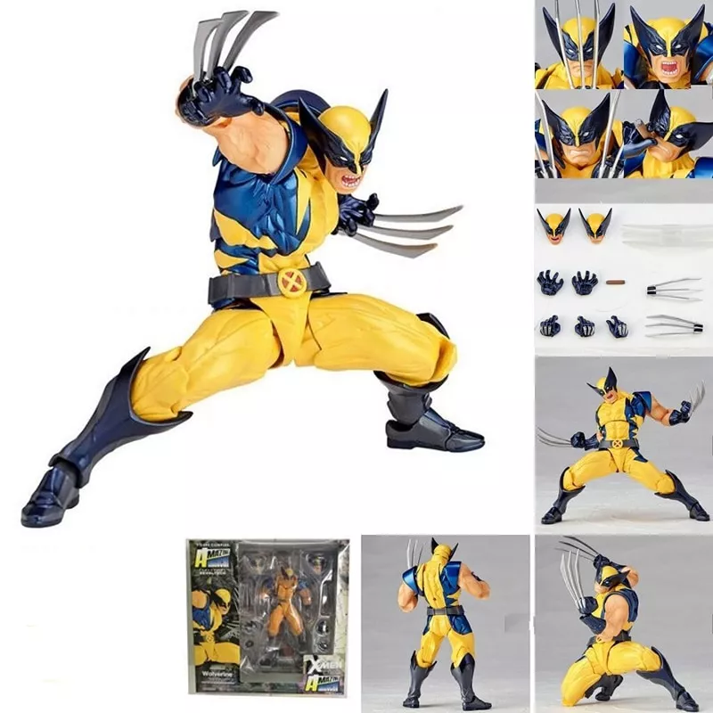 action figure wolverine logan marvel revoltech incrivel super heroi x men Action Figure Yamaguchi revoltech deadpool super-herói figurinhas crianças brinquedos para meninos pvc figura de ação brinquedo boneca presente