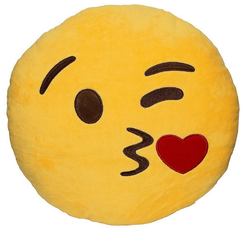 almofada emoji emoticon beijo de despedida 32cm Pelúcia Emoji Emoticon Ok 20cm