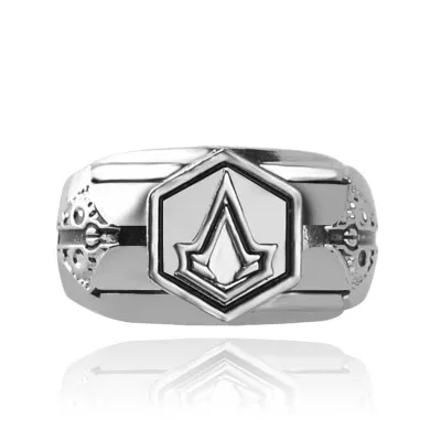 anel assassins creed nova moda masculina anel jogo periferico do assassino Colar K-Pop Das Mulheres Dos Homens de Aço inoxidável Cadeia Longa Rodada Beads Colar Clavícula Cadeia Punk Rock Casal Gargantilha Hip Hop Unisex Colares Presente