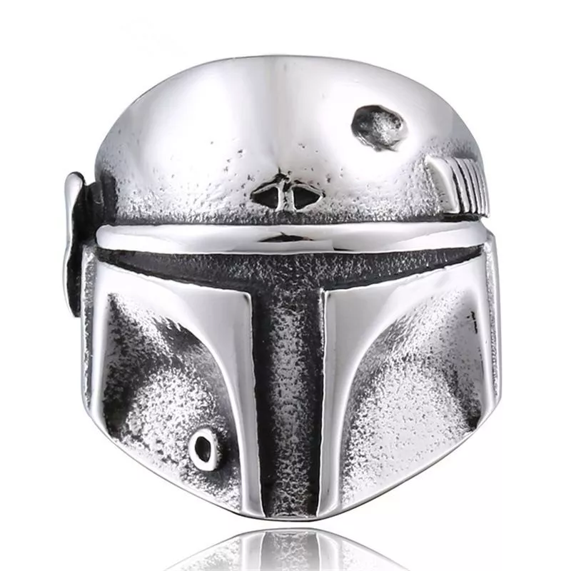 Anel Star wars o mandalorian capacete anel cosplay prop jóias anel
