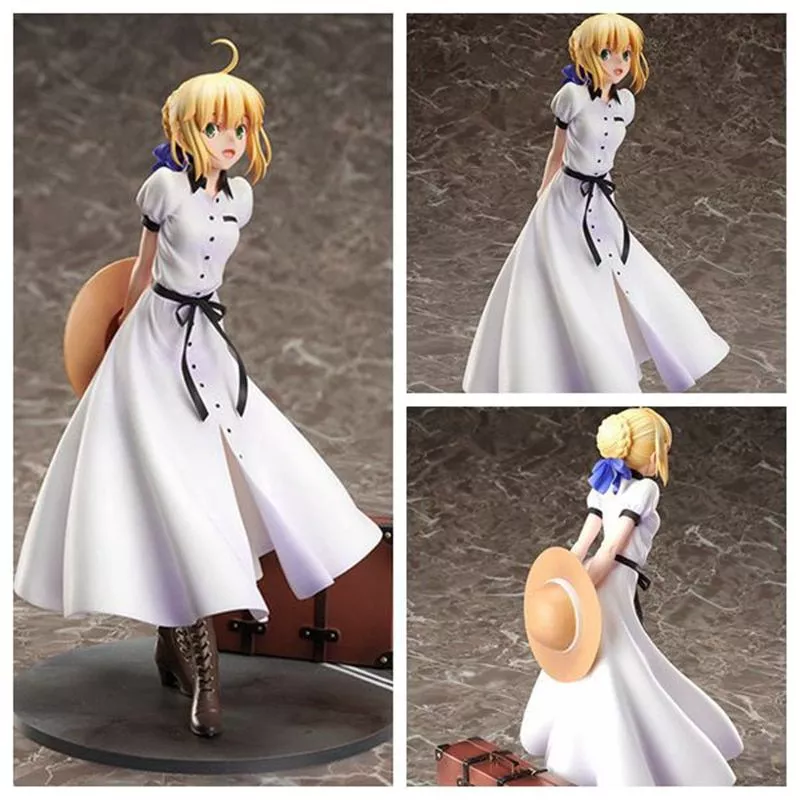 anime fate stay night saber arutoria pendoragon british travelogue 1 7 escala pintado Action Figure 20cm anime Fate Stay Night Extra vermelho sabre nero claudius césar augustus germânico anime figuras de ação pvc brinquedos