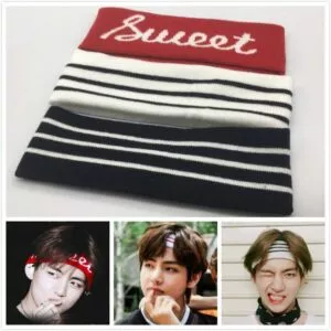 bandana kpop kim tae hyung moda bandana elastica faixas de cabelo macio masculino 1 Tiara coral feminina, faixa de cabelo macia lavagem arco para mulheres e meninas acessórios para cabelo com letras