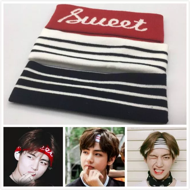 🔥 Bandana Kpop Kim Tae Hyung Moda Bandana Elástica Faixas De