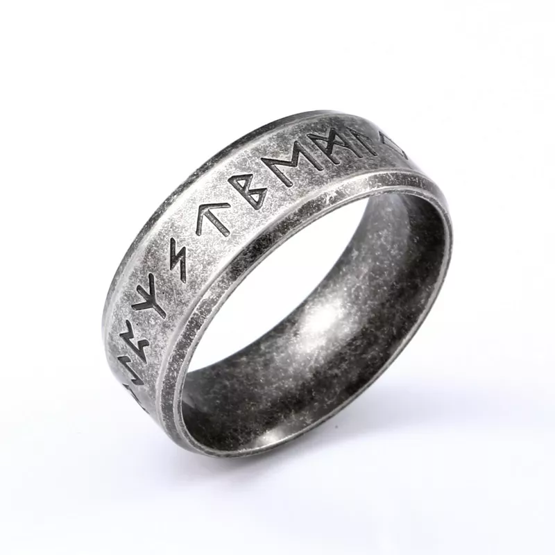 Beier 316l aço inoxidável estilo de moda masculina e feminina moda odin nórdico viking amuleto rune palavras retro anéis jóias LR-R133