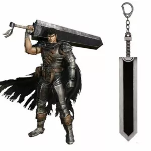 berserk chaveiro com pingente de liga de zinco chaveiro berserk guts guerreiro a Broche charme rosa cerejeira flor broche esmalte pino montanha azul céu lapela pinos coleção jóias presentes