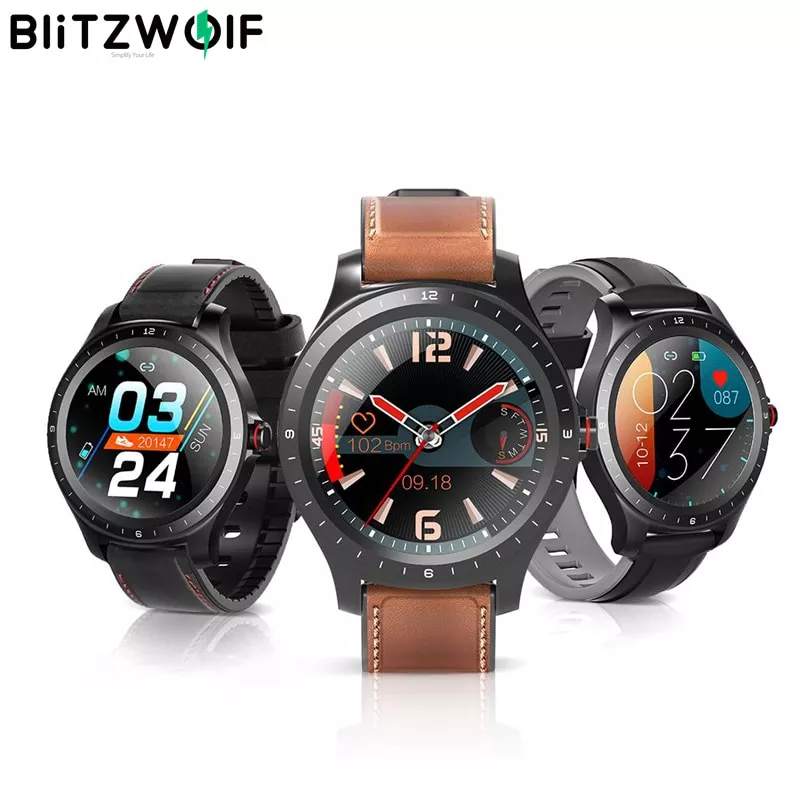 bluetooth 5.0 blitzwolf bw hl2 relogio inteligente 1.3 tela de toque [bluetooth 5.0] BlitzWolf BW-HL2 Relógio inteligente 1.3 'Tela de toque redonda completa Frequência cardíaca Monitor de pressão arterial Monitor de O2 IP68 À prova d'água Homens Mulheres Moda Negócios Smartwatch Rastre