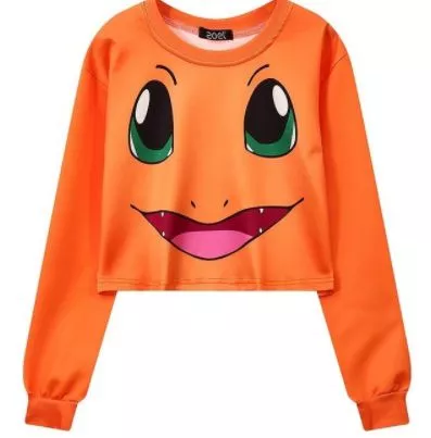 Blusa Manga Longa Pulôver Pokémon Charmander