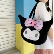 Bolsa 29cm saco de pelúcia brinquedo grande capacidade mochila kuromied lolied shouder saco boneca adorável pingente bolsa brinquedo presente da namorada