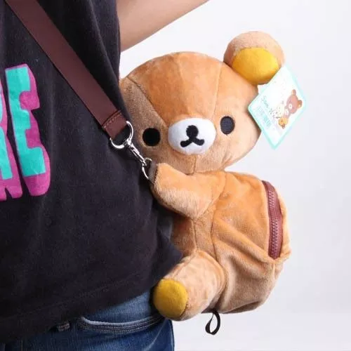 Bolsa Rilakkuma urso de pelúcia mensageiro saco de escola bonito brinquedo de pelúcia macio boneco de pelúcia boneca de pelúcia do bebê presentes de natal