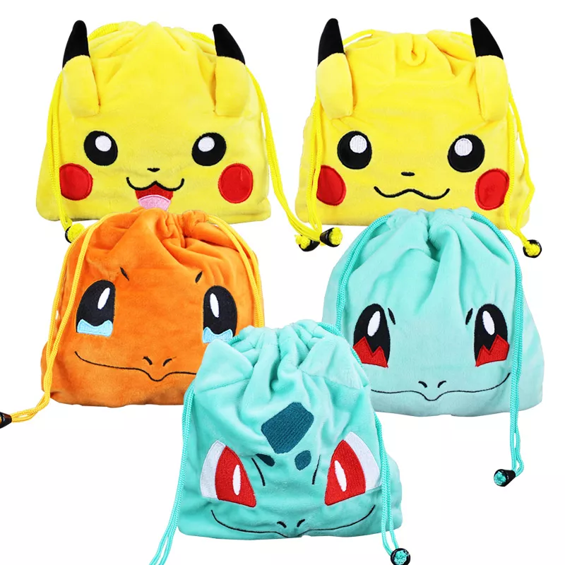 bolsa saco pokemon charmander squirtle bulbasaur brinquedo de pelucia Kpop pequeno colar de aço inoxidável amizade presente simples círculo redondo charme gargantilha colar pingente graduação jóias homem