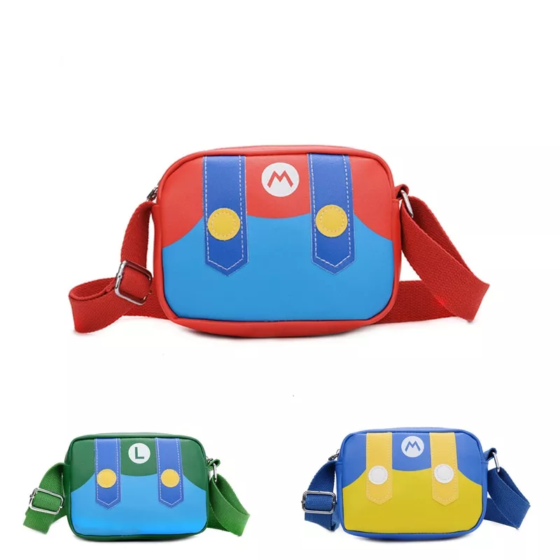 Bolsa Super Mario Bros Crianças do jardim de infância Saco de Lona PU Mochila Criativo Super Mario Coin Bolsas Presente das meninas do Menino das Crianças nova
