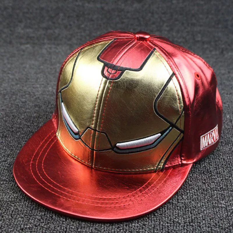 Boné  Aba Reta Marvel Vingadores Homem de Ferro Vermelho/Dourado Tamanho Infantil