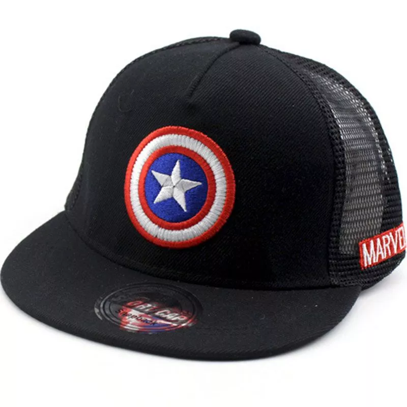 bone infantil capitao america escudo marvel preto Brinco Marvel Capitão América