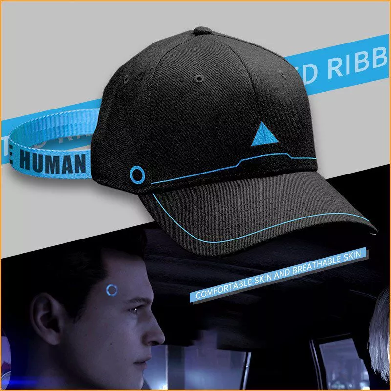 bone jogo detroit become human connor topee cosplay hip hop unisex sol bones de Touca Chapéu de inverno de malha quente moda sólida unissex gorro de alta qualidade de algodão casual beanies para homens