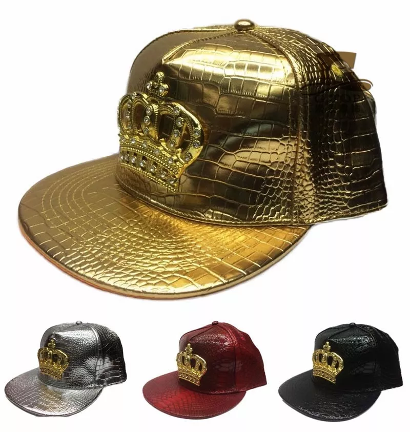 Boné moda de couro outono marca metal crowne europa boné de beisebol chapéu para homens casual hip hop snapback bonés sol chapéus
