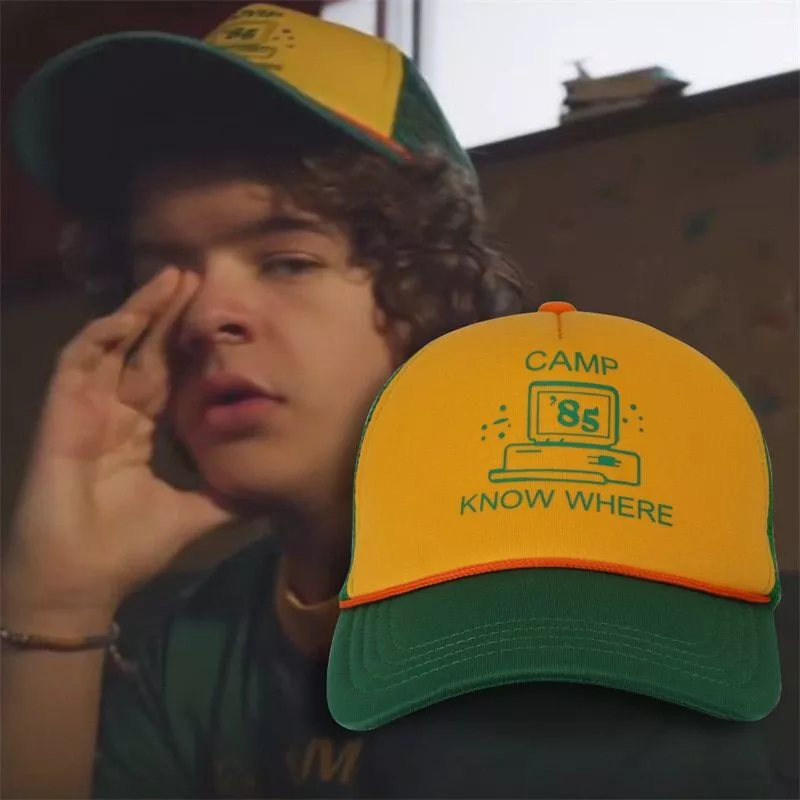 bone stranger things 3 dustin chapeu nova malha retro bone de caminhoneiro Chapéus de sol em cor lisa para homens, boné de pesca ao ar livre de aba larga, proteção uv, tampas de praia, chapéu de balde, caminhadas de verão, acampamento osone gorros