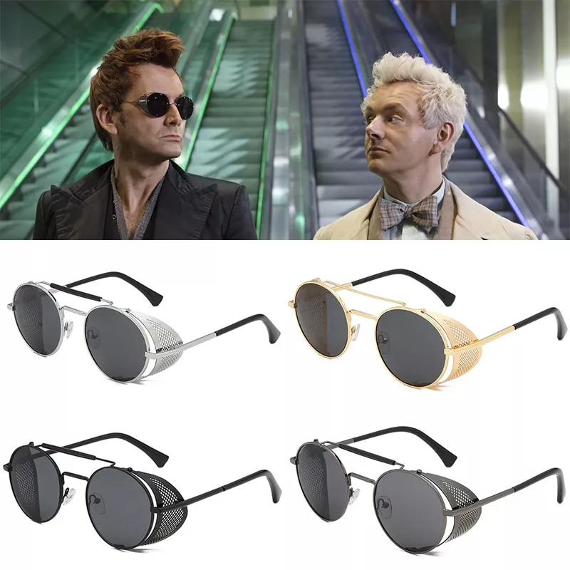 bons pressagios diabo crowley david tennant Oculos aderecos cosplay Gothic lolita halloween crânio bat blavk asas hairpin cosplay menina acessórios de cabelo clipe de cabelo