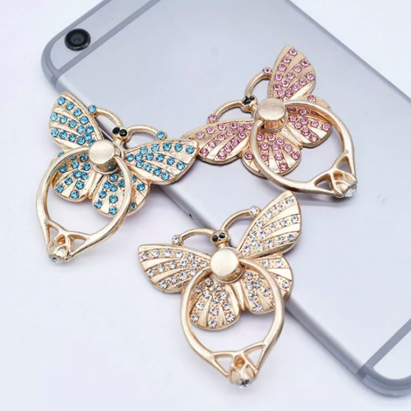 Borboleta anel de dedo universal telefone móvel smartphone suporte para iphone xiaomi samsung suporte de telefone inteligente suportes do telefone
