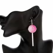 Brinco 1 par moda brincos forma lollipop resina brinco para presente de aniversário criança meninas adolescentes jóias